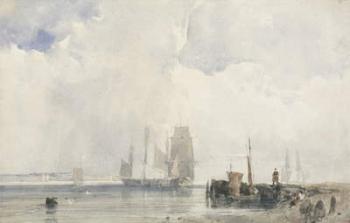 Shipping on an Estuary (w/c over graphite on paper) | Obraz na stenu