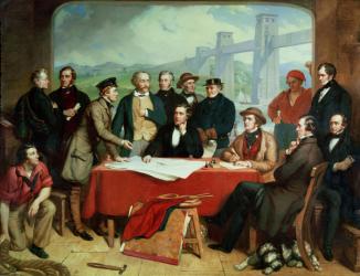 Conference of Engineers at Britannia Bridge, c.1850 (oil on canvas) | Obraz na stenu