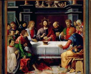 The Last Supper, central panel from the Eucharist Triptych, 1515 (oil on panel) | Obraz na stenu