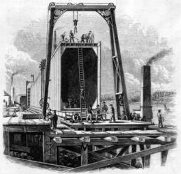 Construction of the Tubes, 19th Century (engraving) | Obraz na stenu