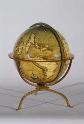 Terrestrial Globe, one of a pair known as the 'Brixen' globes, c.1522 (pen & ink, w/c & gouache on wood) | Obraz na stenu