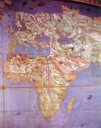 Map of Europe and Africa, from the 'Sala Del Mappamondo' (Hall of the World Maps) (fresco) | Obraz na stenu