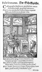 The Letter Plate Maker, published by Hartman Schopper (woodcut) (b/ photo) | Obraz na stenu