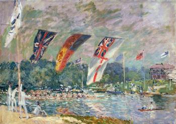 Regatta at Molesey, 1874 (oil on canvas) (see also 144130) | Obraz na stenu