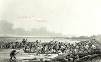 The Eskimoes Pillaging the Boats, engraved by Edward Francis Finden (1791-1857) May 1828 (engraving) (b/w photo) | Obraz na stenu