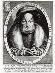 Portrait of Henry VIII, engraved by Peter Isselburg, 1646 (engraving) (b/w photo) | Obraz na stenu