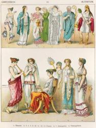 Greek Theatrical Dress, from 'Trachten der Voelker', 1864 (colour litho) | Obraz na stenu