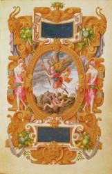 The archangel Saint Michael defeats the dragon (w/c on paper) | Obraz na stenu