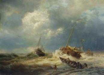 Ships in a Storm on the Dutch Coast, 1854 (oil on canvas) | Obraz na stenu