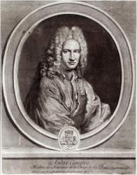 Portrait of Andre Campra (1660-1744) (engraving) | Obraz na stenu