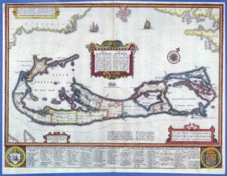 Map of Bermuda (colour engraving) | Obraz na stenu
