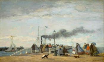 Jetty and Wharf at Trouville, 1863 (oil on wood) | Obraz na stenu