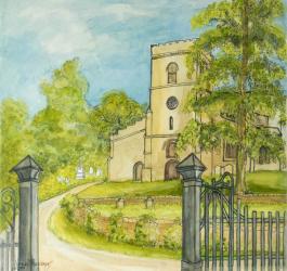 Moulton Church, 2010, pencil with water colour | Obraz na stenu