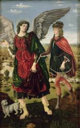 Tobias and the Archangel Raphael (tempera on panel) | Obraz na stenu