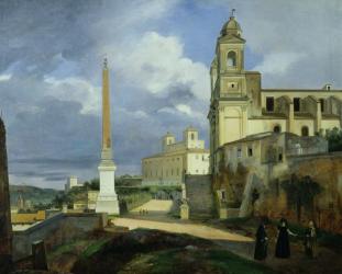 Trinita dei Monti and the Villa Medici, Rome, 1808 (oil on canvas) | Obraz na stenu