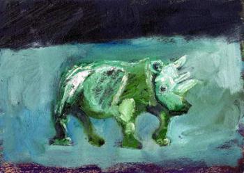 Rhinoceros, 2002, (oil on paper) | Obraz na stenu