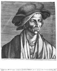 Portrait of Joachim Patinir, 1521 (engraving) (b/w photo) | Obraz na stenu