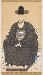 Portrait of Scholar-official Robe, 19th century (hanging scroll, ink and colour on silk) | Obraz na stenu
