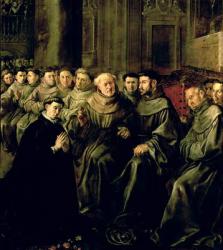 Welcoming St. Bonaventure (1221-74) into the Franciscan Order, c.1628 (oil on canvas) | Obraz na stenu