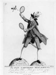 The Fly Catching Macaroni, engraved by Whipcord, pub. by N. Darly, 12 July 1772 (engraving) (b/w photo) | Obraz na stenu