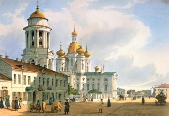 The Virgin of Vladimir Church in St. Petersburg, c.1840 (colour litho) | Obraz na stenu