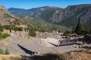 Ancient Delphi, Phocis, Greece. The Theatre of Delphi (photo) | Obraz na stenu