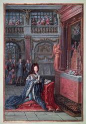 Frontispiece of the 'Hours of Louis XIV' depicting Louis XIV (1638-1715) at Prayer | Obraz na stenu