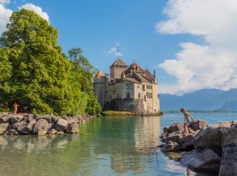 Veytaux, Switzerland. Chateau de Chillon. (photo) | Obraz na stenu