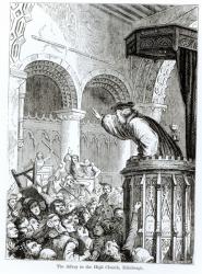 The Affray in the High Church, Edinburgh (engraving) (b/w photo) | Obraz na stenu