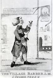 The Village Barber L. M. Inglaterra, engraved by James Bretherton (1750-99), 1772 (etching) | Obraz na stenu