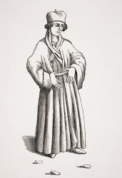 Judge, after a drawing in a 15th century manuscript, from 'Le Moyen Age et la Renaissance' by Paul Lacroix (1806-84) published 1847 (litho) | Obraz na stenu