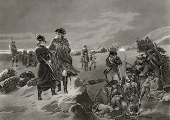 George Washington and La Fayette at Valley Forge, from 'Life and Times of Washington', Volume I, published 1857 (litho) | Obraz na stenu