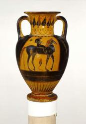 Chalcidian neck amphora with naked rider c.520-510 BC (terracotta) | Obraz na stenu