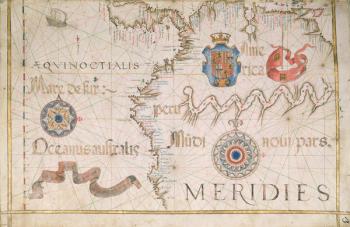 Peru and the Amazon, detail from a world atlas, 1565 (vellum) | Obraz na stenu