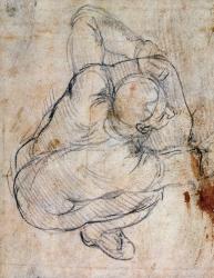 Study for the Last Judgement (black chalk on paper) (recto) (for verso see 191772) | Obraz na stenu