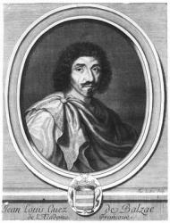 Jean Louis Guez de Balzac (1597-1654) (engraving) (b/w photo) | Obraz na stenu