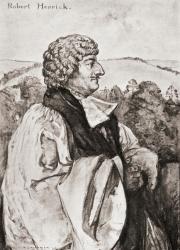 Robert Herrick, 1591-1674. Seventeenth century cavalier poet. From an illustration by A.S. Hartrick | Obraz na stenu