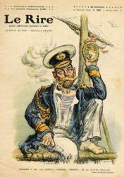 George V, 'The Simple', the first Midshipman of the Royal Navy, from the front cover of 'Le Rire', 28th May 1910 (colour litho) | Obraz na stenu