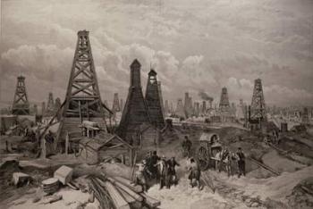 The Petroleum Oil Wells at Baku on the Caspian Sea, from 'The Illustrated London News', 19th June 1886 (engraving) | Obraz na stenu