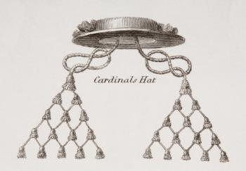 Cardinal's hat. From The Cyclopaedia or Universal Dictionary of Arts, Sciences and Literature by Abraham Rees, published London 1820. | Obraz na stenu