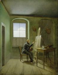Caspar David Friedrich (1774-1840) in his studio, 1811 (oil on canvas) | Obraz na stenu