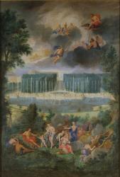 The Groves of Versailles. View of the pool of Neptune and walkway with the Judgement of Paris (oil on canvas) | Obraz na stenu