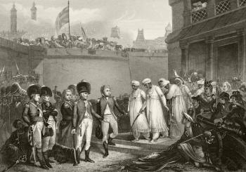 Surrender of the two sons of Tippoo Sultan during the siege of Seringapatam in the Third Anglo-Mysore War, from 'The National and Domestic History of England' by William Hickman Smith Aubrey (1858-1916) published London, c.1890 (litho) | Obraz na stenu