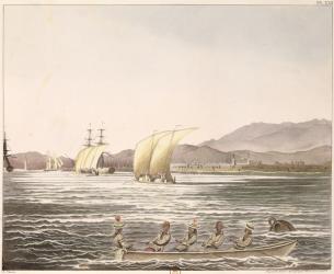 View of Manila, Philippines, 1826 (colour litho) | Obraz na stenu