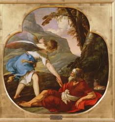 Elijah Rescued by an Angel, c.1630 (oil on copper) | Obraz na stenu