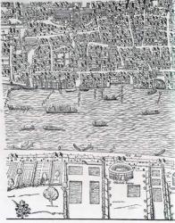 Plan of London, c.1560-70 (engraving) | Obraz na stenu