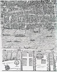 Plan of London, c.1560-70 (engraving) | Obraz na stenu