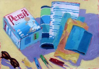 Three Pegs (oil on board) | Obraz na stenu