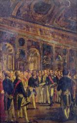 The Senate Presenting Louis Napoleon Bonaparte (1808-73) with the Result of the Plebiscite Proclaiming him Emperor, at Saint-Cloud, 1st December 1852, 1852-71 (oil on canvas) | Obraz na stenu