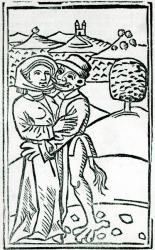 Demon Making Love to a Witch (woodcut print) (b/w photo) | Obraz na stenu